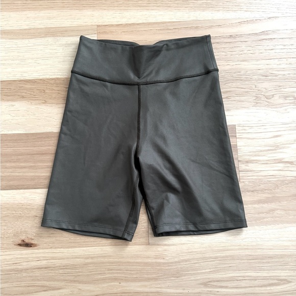 Abercrombie & Fitch Pants - Abercrombie & Fitch Satin olive green bikers shorts size Small